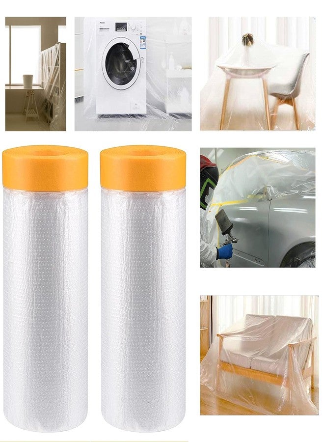 HomdumPre-Tape Paint Protection Covering Sheet and Tape Length (1800mm x 20Mtr) Pack of 2PC - Image 1